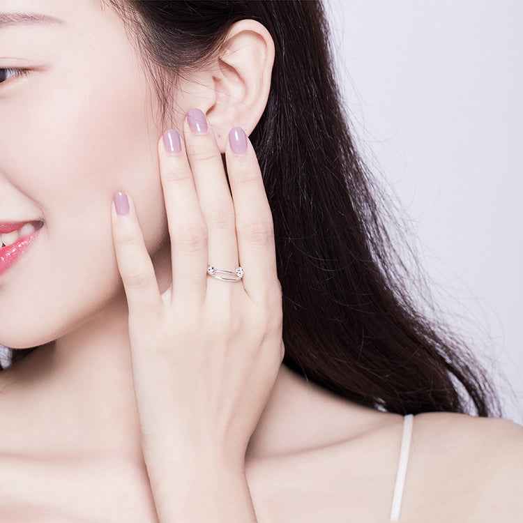 S925 Sterling Silver Ring Platinum Plated Open Ring