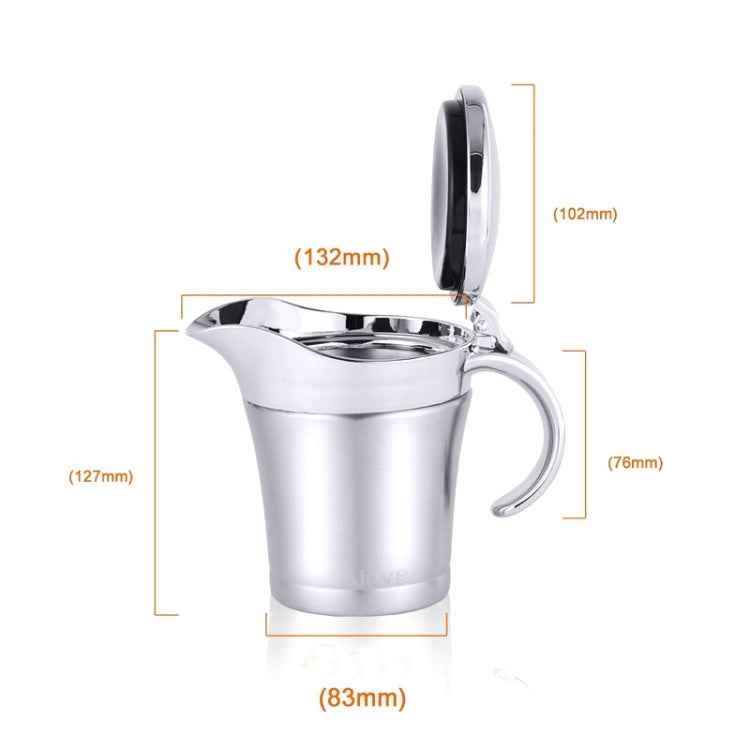 304 Stainless Steel Sauce Cup Steak Sauce Pot Tomato Sauce Bottle Double Insulated Seasoning Pot, Capacity: 450ml
