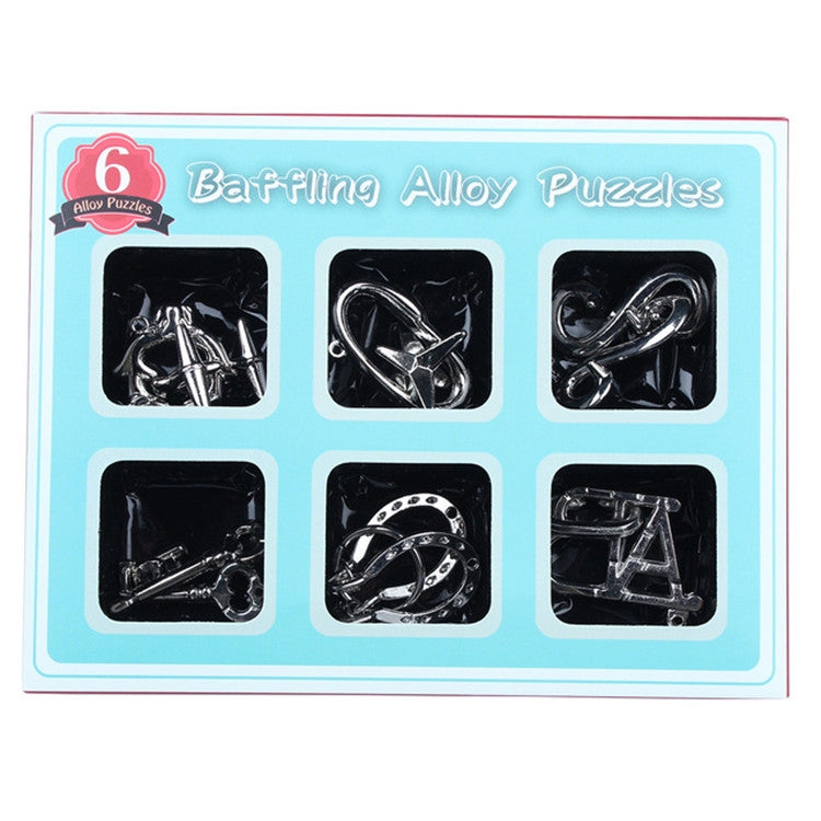 6 PCS / Set Magic Lock Zinc Alloy Brain Developing Puzzles Lock Toys, 6 PCS / Set Puzzles Lock