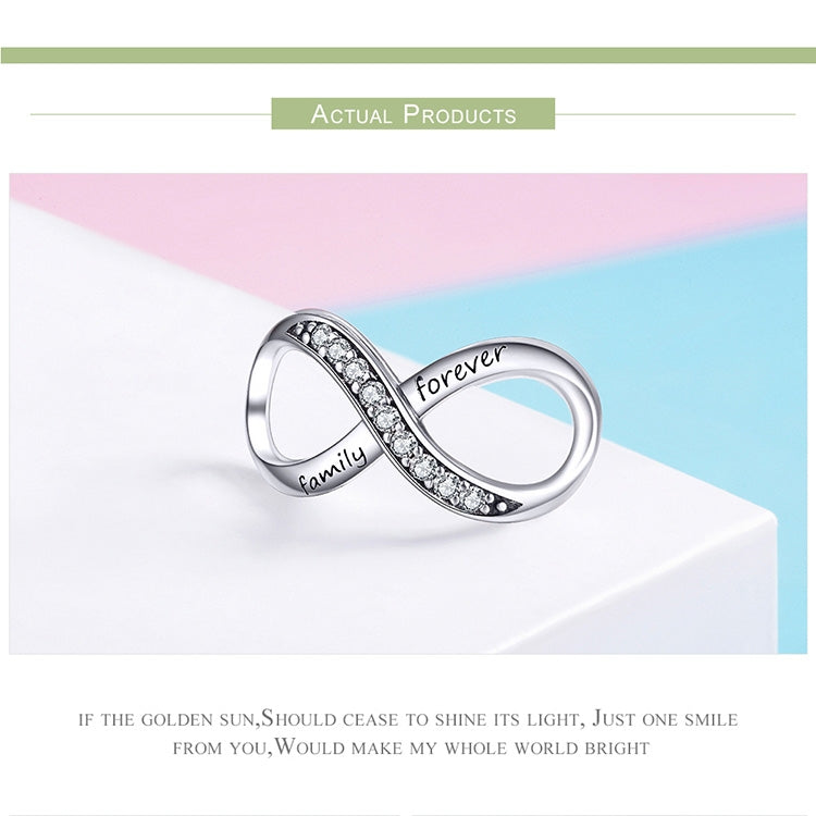 925 Sterling Silver Infinity Family Forever Beaded For Women DIY Bracelet Accseories, SCC1146