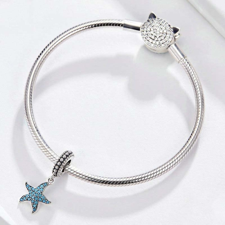 925 Sterling Silver Starfish Pendant Charm Women DIY Bracelet Accessories, SCC1210