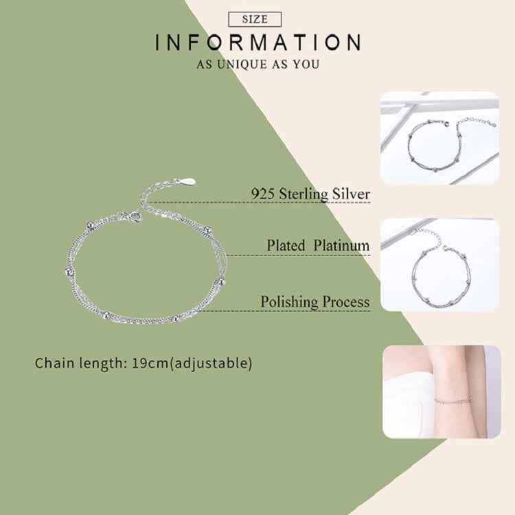 Sterling Silver S925 Women Bracelet Jewelry Platinum Plated Jewelry Silver Bracelet