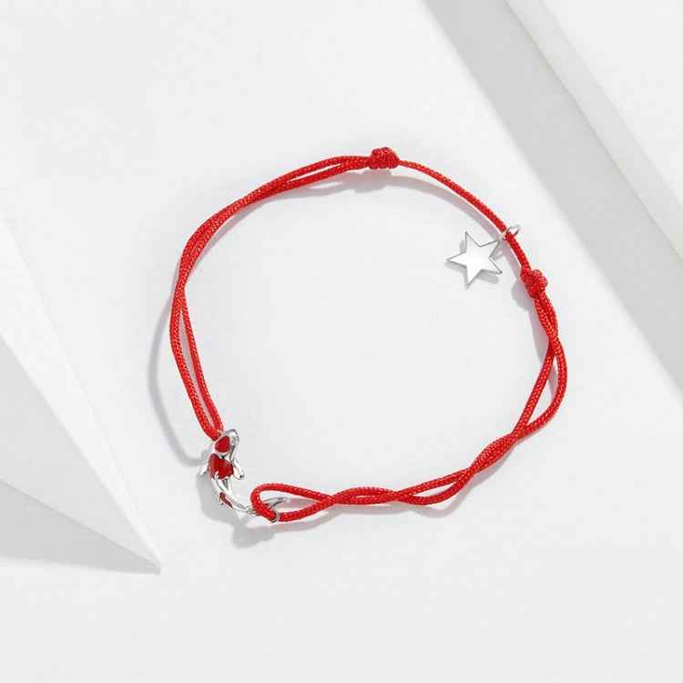 Sterling Silver Red String Bracelet Koi Star Bracelet Jewelry