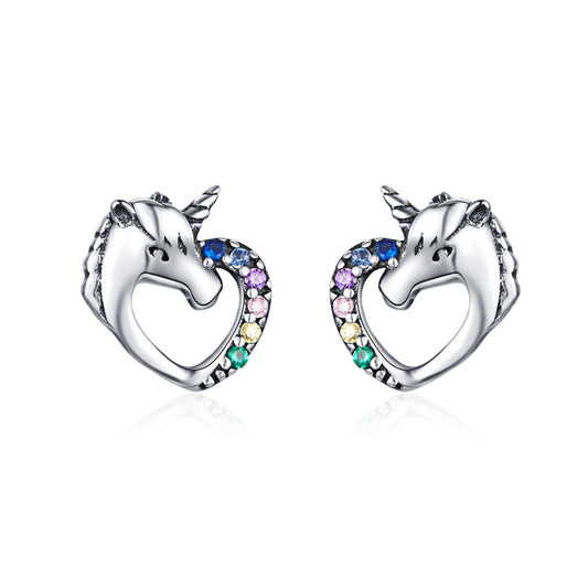 Silver Stud Earrings Silver Earrings Colored Zircon Silver Stud Earrings