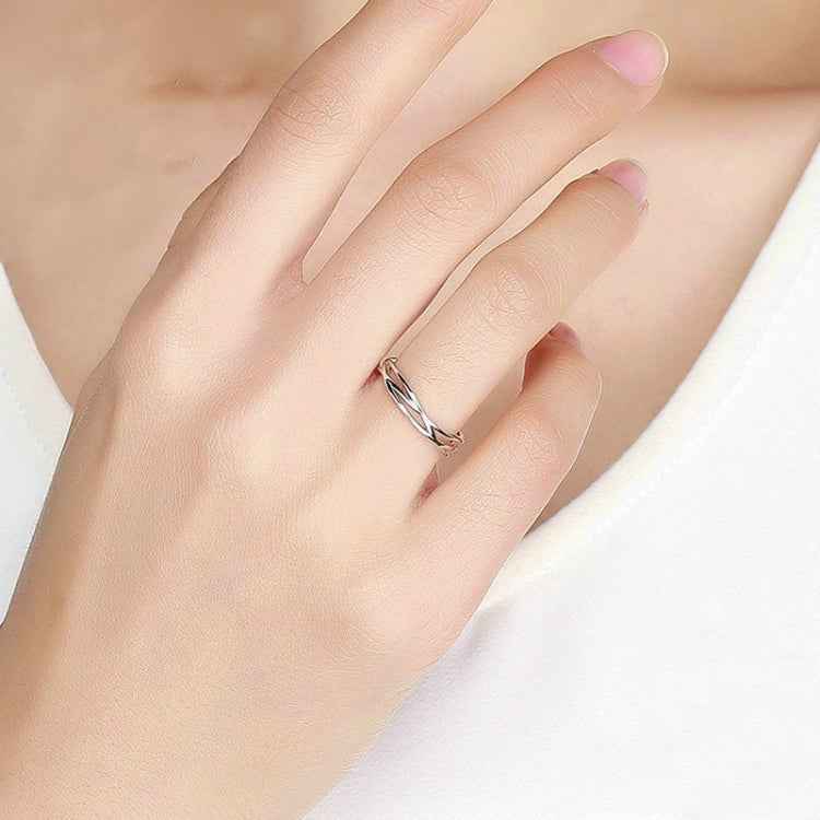 S925 Sterling Silver Platinum Plated Ring Simple Fashion Open Ring