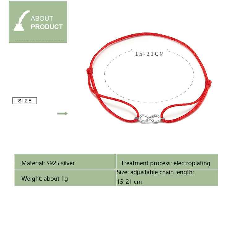 Red String S925 Sterling Silver Bracelet Fashion Bracelet for Girls