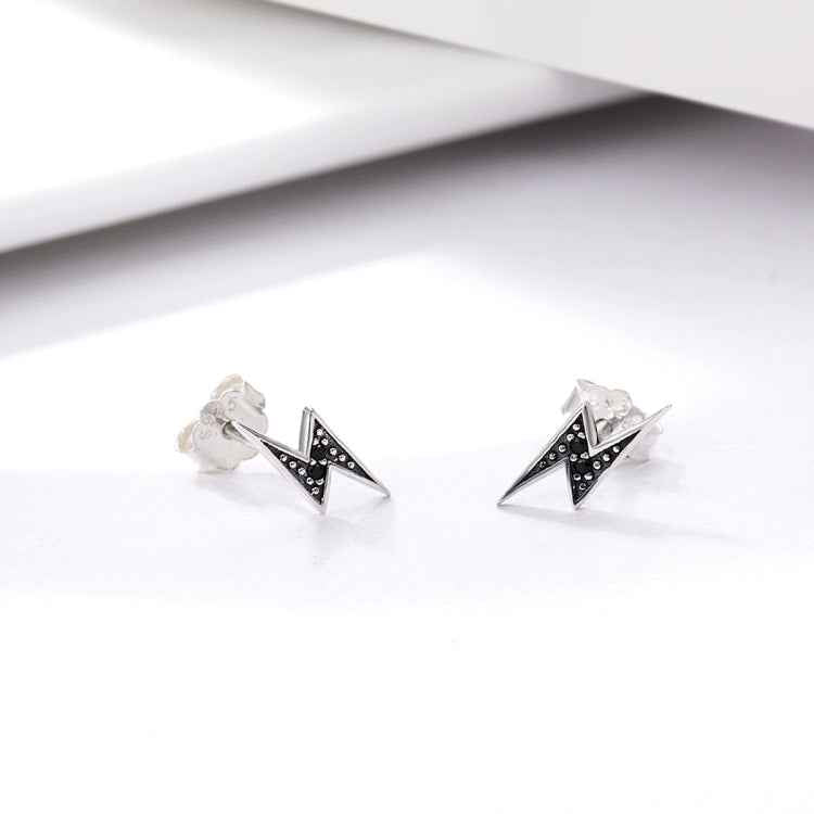 S925 Sterling Silver Stud Earrings Lightning Lady Diamond Earring