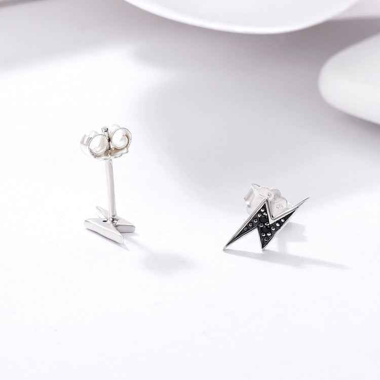 S925 Sterling Silver Stud Earrings Lightning Lady Diamond Earring