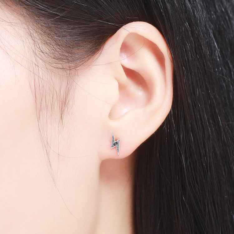 S925 Sterling Silver Stud Earrings Lightning Lady Diamond Earring