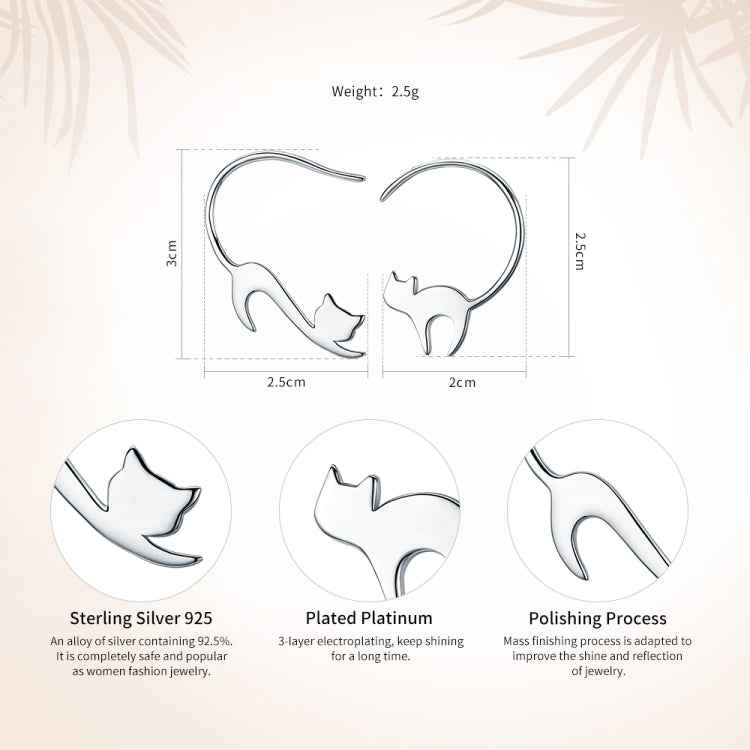 Naughty Cat S925 Sterling Silver Earrings