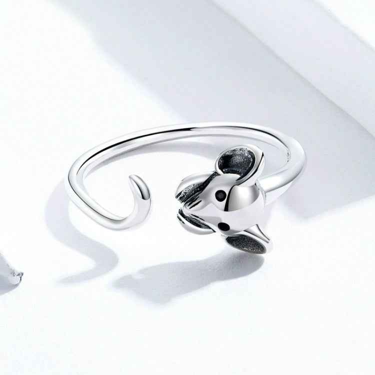S925 Sterling Silver Open Ring New Year's Zodiac Rat Ring
