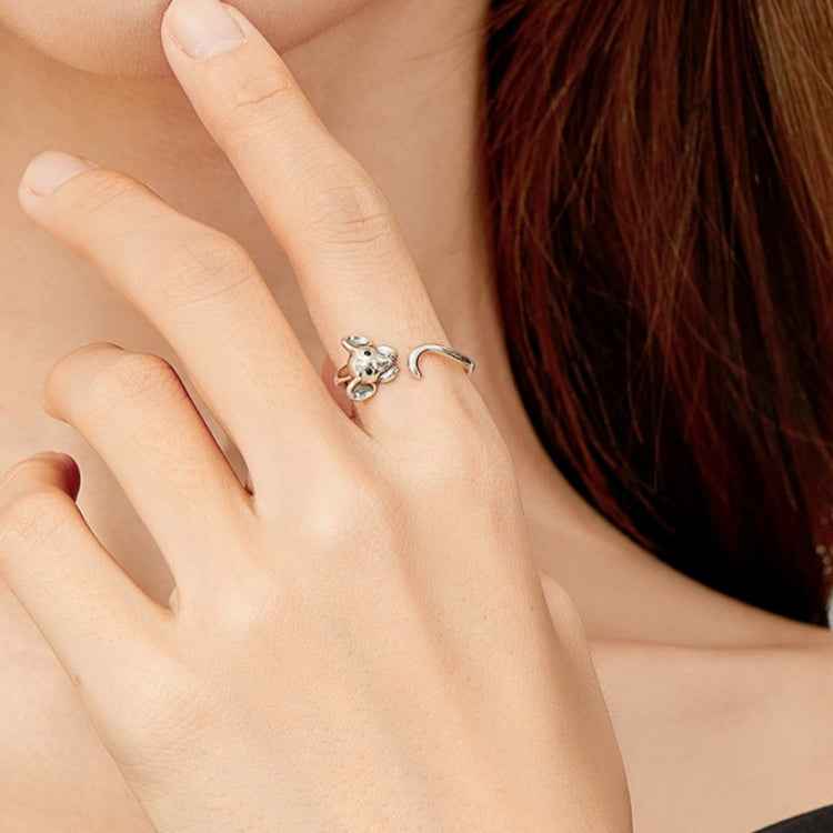 S925 Sterling Silver Open Ring New Year's Zodiac Rat Ring