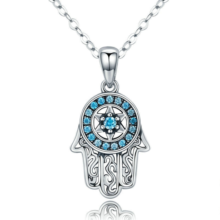 Fatima Guardian S925 Sterling Silver Necklace Female Zircon Necklace, SCN264, SCN264 (Gold)