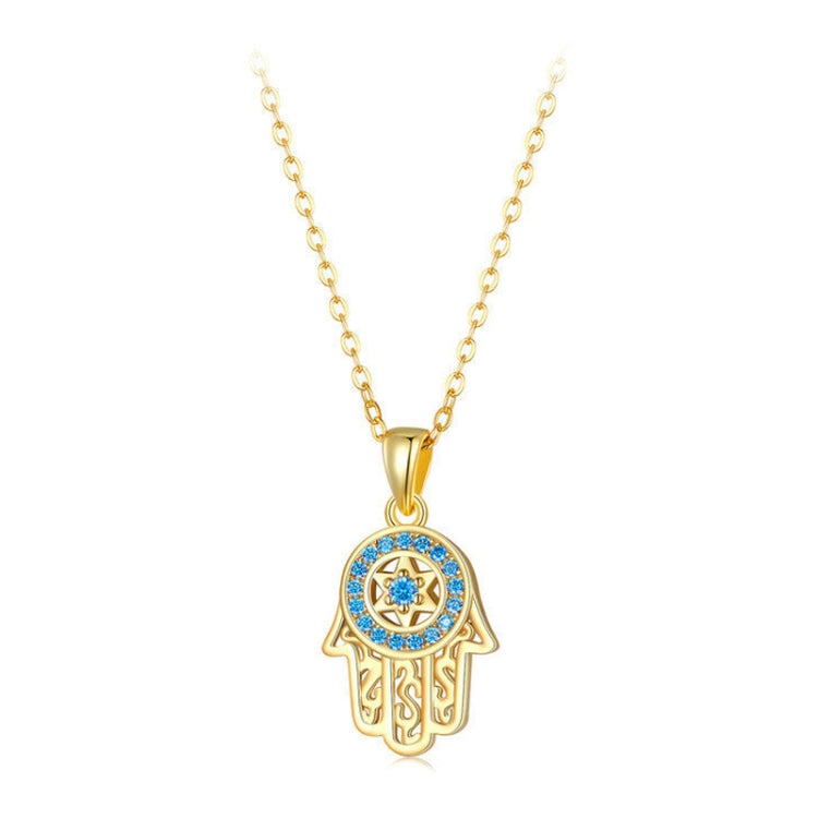 Fatima Guardian S925 Sterling Silver Necklace Female Zircon Necklace, SCN264, SCN264 (Gold)