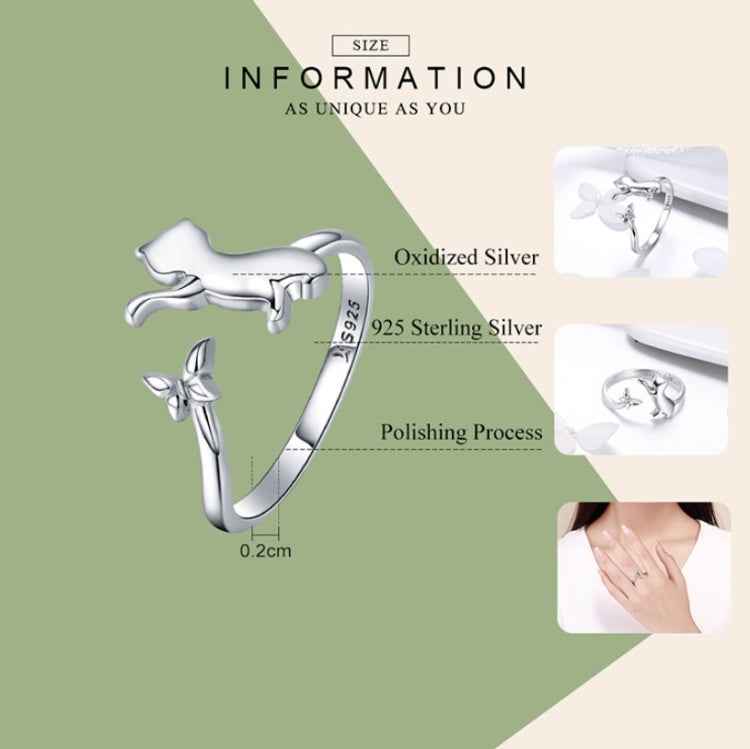 S925 Sterling Silver Ring Cats Companion Fashion Ring