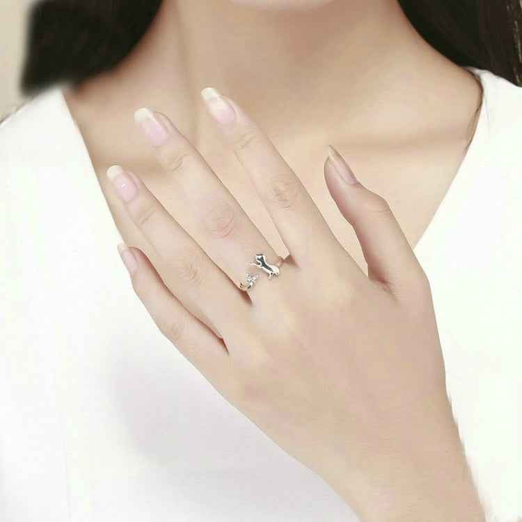 S925 Sterling Silver Ring Cats Companion Fashion Ring