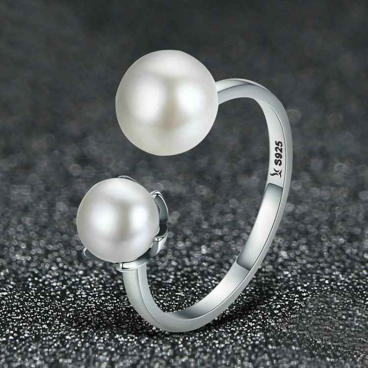 S925 Sterling Silver Ring Female Pearl Open Ring