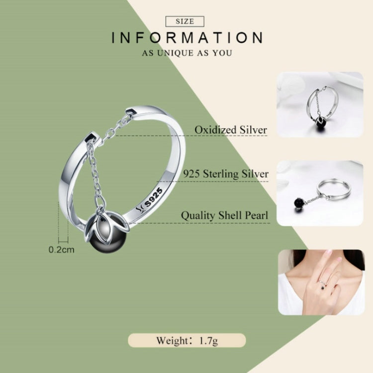 S925 Sterling Silver Open Pearl Ring