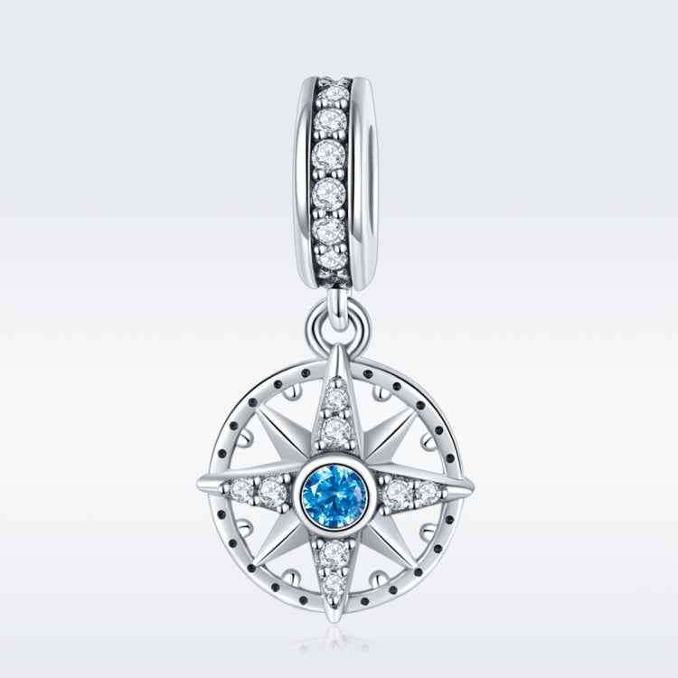 S925 Sterling Silver Pendant Compass Necklace Pendant