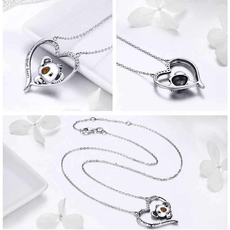 Cute Koala S925 Sterling Silver Lady Necklace