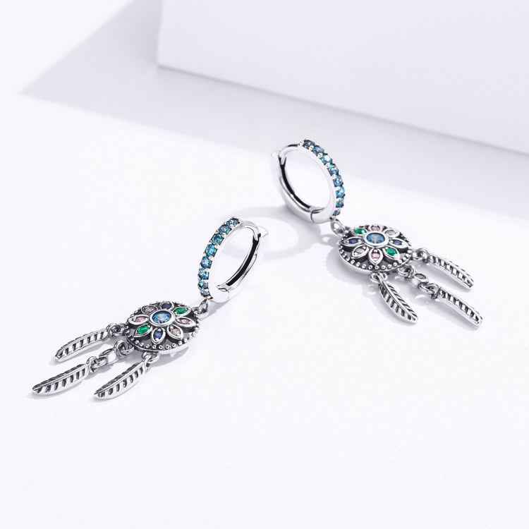 S925 Sterling Silver Retro Long Tassel Earrings