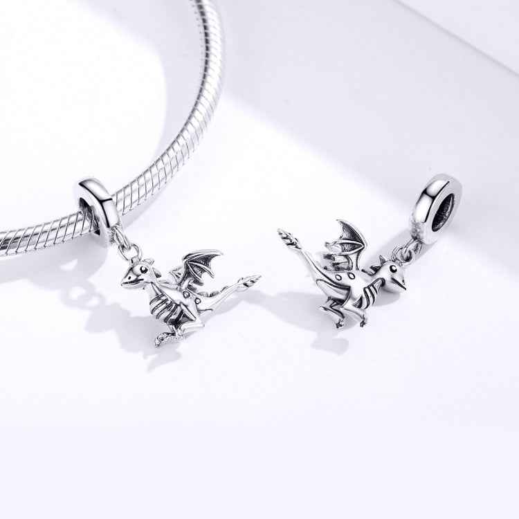 S925 Sterling Silver Pendant Drogon Dinosaur Charm DIY Bracelet Accessories