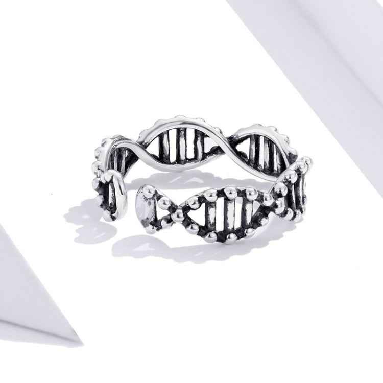S925 Sterling Silver Ring Vintage Open Ring DNA Shape Ring