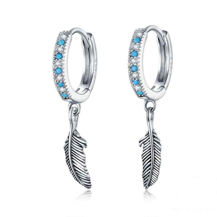 S925 Sterling Silver Feather Earrings