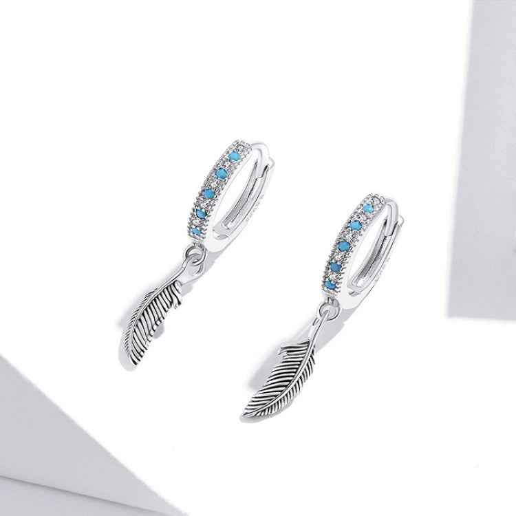 S925 Sterling Silver Feather Earrings