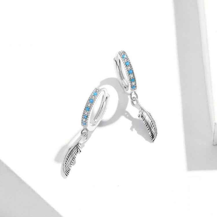 S925 Sterling Silver Feather Earrings