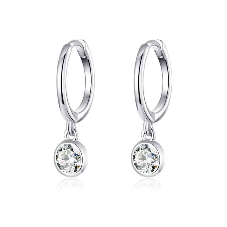 S925 Sterling Silver Platinum-plated Earrings Temperament Zircon Earrings