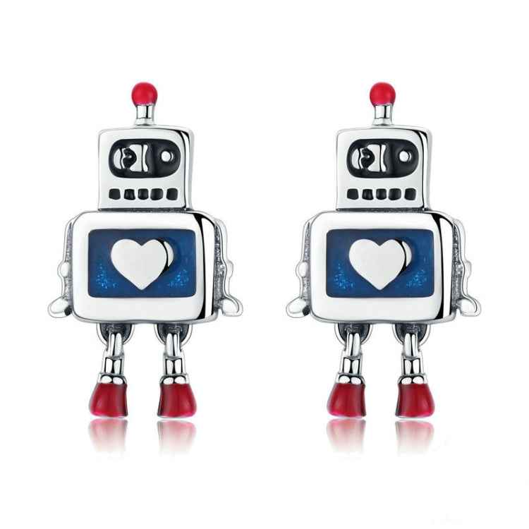 Robot S925 Sterling Silver Earrings Dripping Oil Hypoallergenic Earrings
