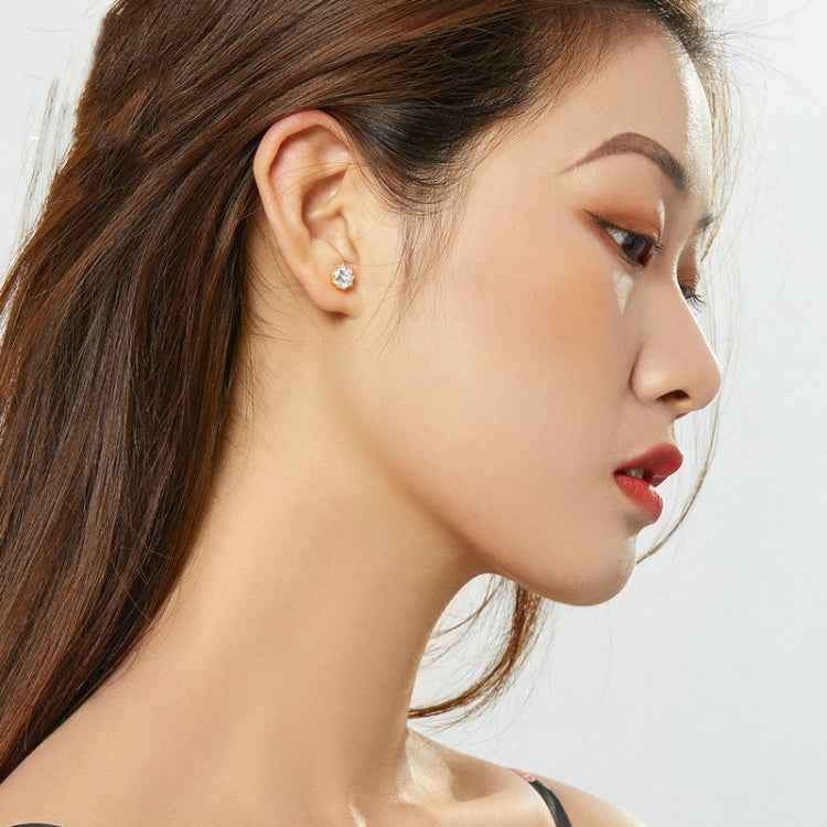 Sterling Silver Zircon Earrings S925 Sterling Silver Gold-plated Earrings