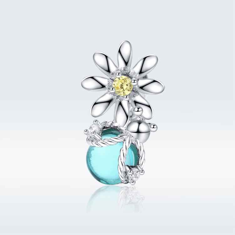 S925 Sterling Silver Daisy And Firefly Crystal Glass Loose Beads DIY Beaded Bracelet