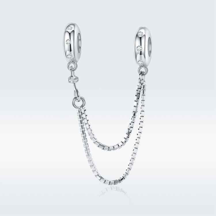 S925 Sterling Silver Simple Two-layer Chain Safety Chain DIY Bracelet Accessories