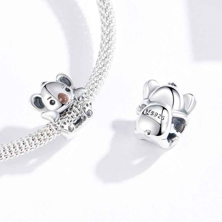 S925 Sterling Silver Cute Koala Animal Bead DIY Bracelet Accessory