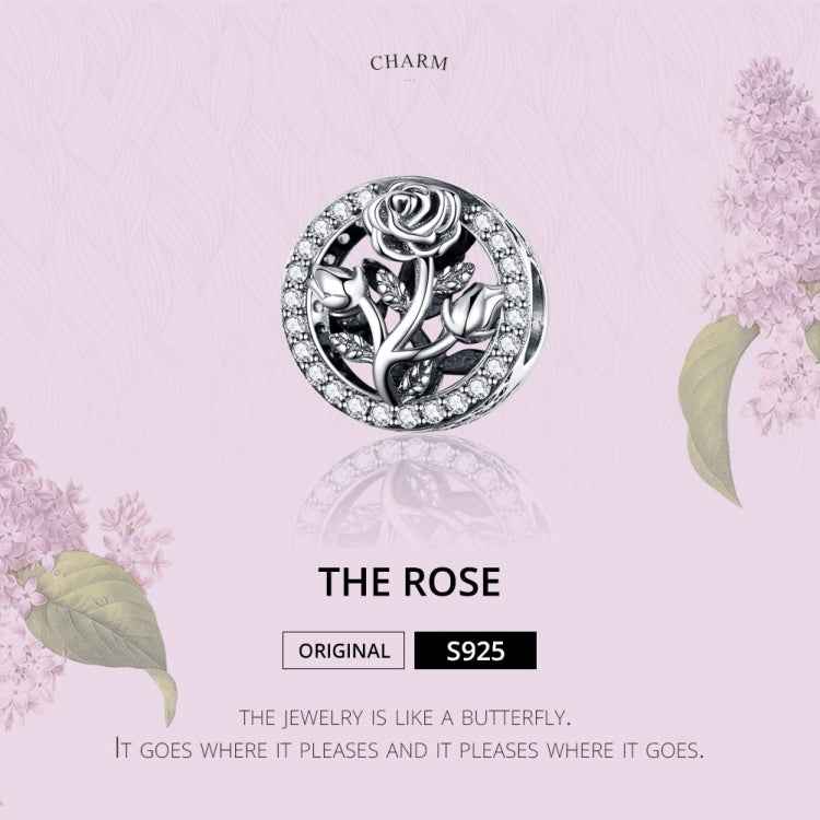 S925 Sterling Silver Rose Flower Beaded DIY Bracelet Accessories