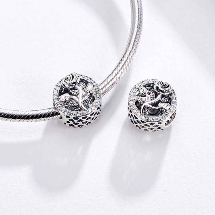 S925 Sterling Silver Rose Flower Beaded DIY Bracelet Accessories