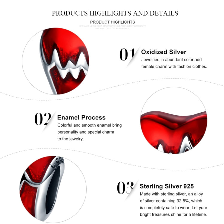 Valentines Day Gift ECG Silver Beads S925 Sterling Silver DIY Bracelet Bead, SCC249