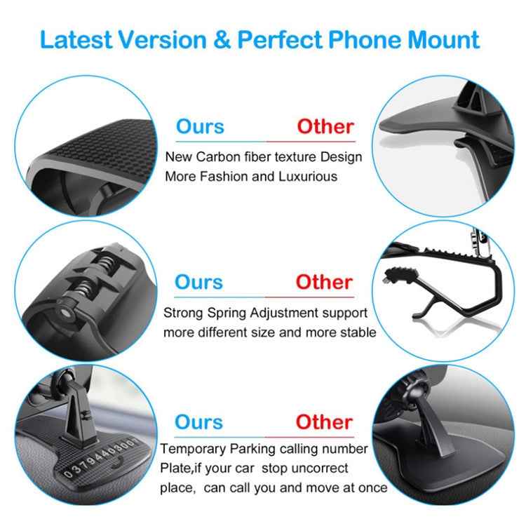 Car Mobile Phone Holder Buckle Instrument Trolley Inner Clip Mobile Phone Navigation Bracket With Number Plate