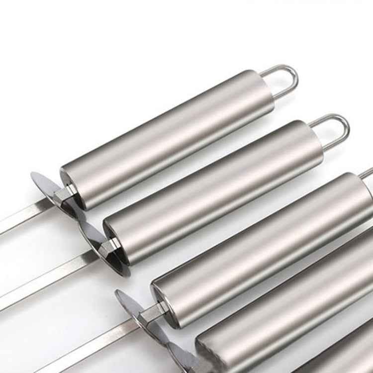 5 PCS Barbecue Pin With Handle BBQ Stainless Steel Grill Skewer Grill Pin With Heat-proof Handle