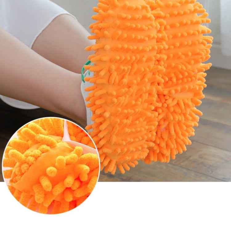 2pcs Chenille Lazy Mopping Shoe Cover Clean Floor Removable and Washable Mop Random Colour