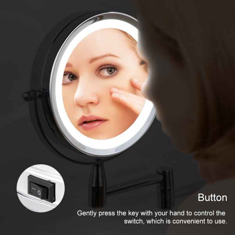 Bathroom Wall-mounted Retractable LED Makeup Mirror With Lamp Mirror HD Double-sided Beauty Mirror