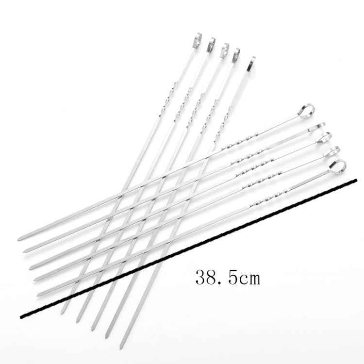10pcs / Set Metal Square Flat Barbecue Stick BBQ Skewers