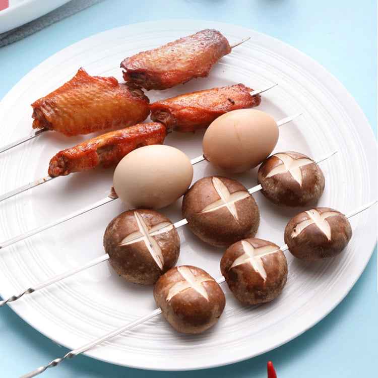 10pcs / Set Metal Square Flat Barbecue Stick BBQ Skewers