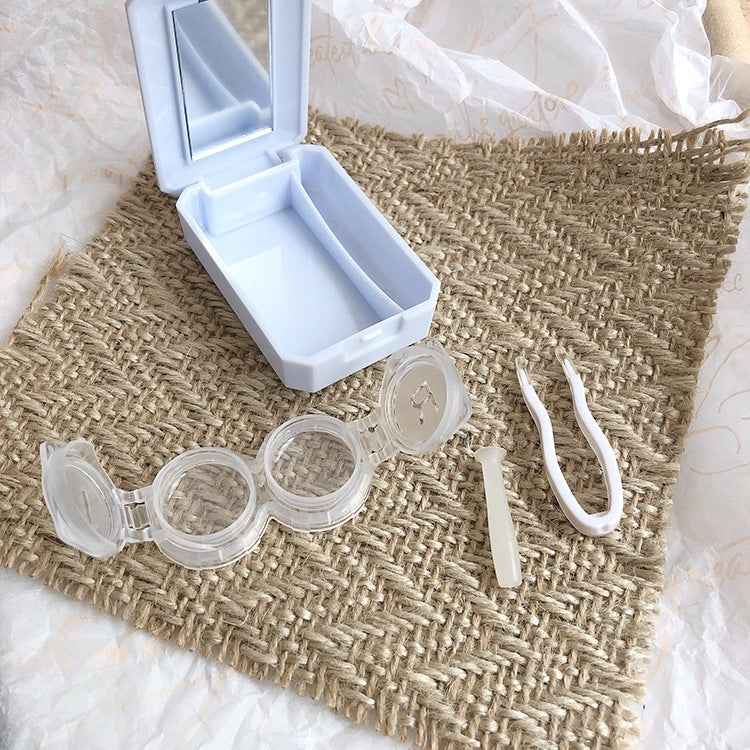 2pcs Contact Lens Case Simple Mini Push-type Double Box Contact Lens Case Random Colour, 2 PCS Contact Lens Case