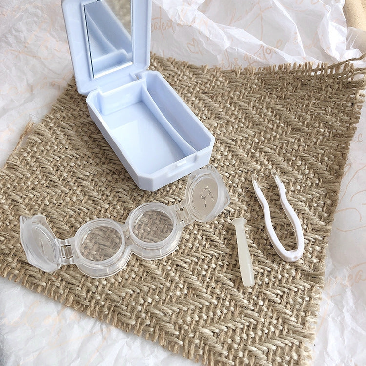 2pcs Contact Lens Case Simple Mini Push-type Double Box Contact Lens Case Random Colour, 2 PCS Contact Lens Case