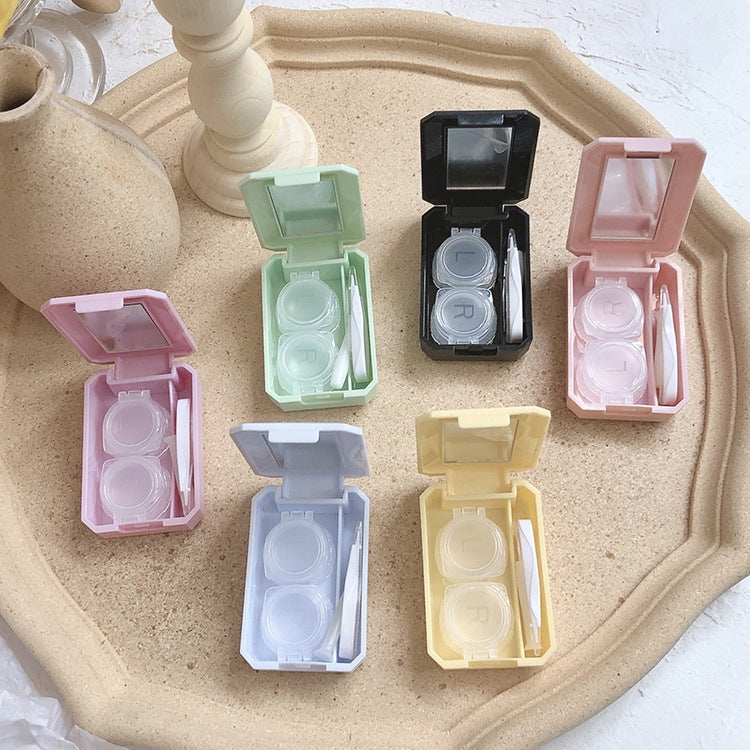2pcs Contact Lens Case Simple Mini Push-type Double Box Contact Lens Case Random Colour, 2 PCS Contact Lens Case