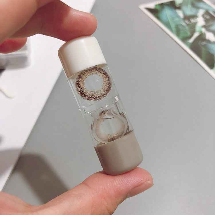 2pcs Contact Lens Companion Box Double Head Box RGP Rigid Glasses Case Random Colour