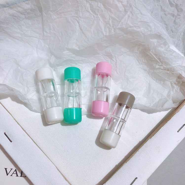 2pcs Contact Lens Companion Box Double Head Box RGP Rigid Glasses Case Random Colour